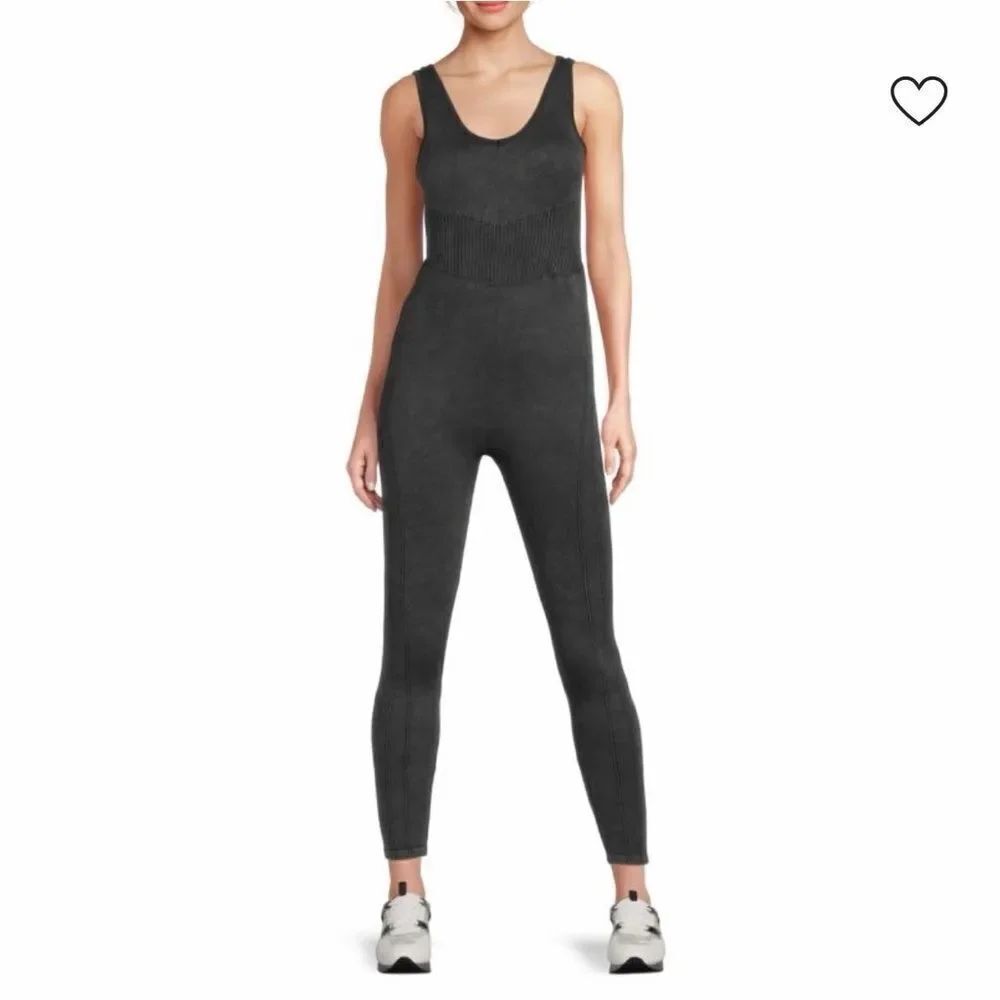 HARMONY AND BALANCE Active Seamless Sculpted Ribbed Knit Bodysuit Jumpsuit S NWT